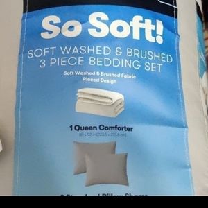 Brand new in bag 3 piece bedding. Sertapedic soft washed & brush set